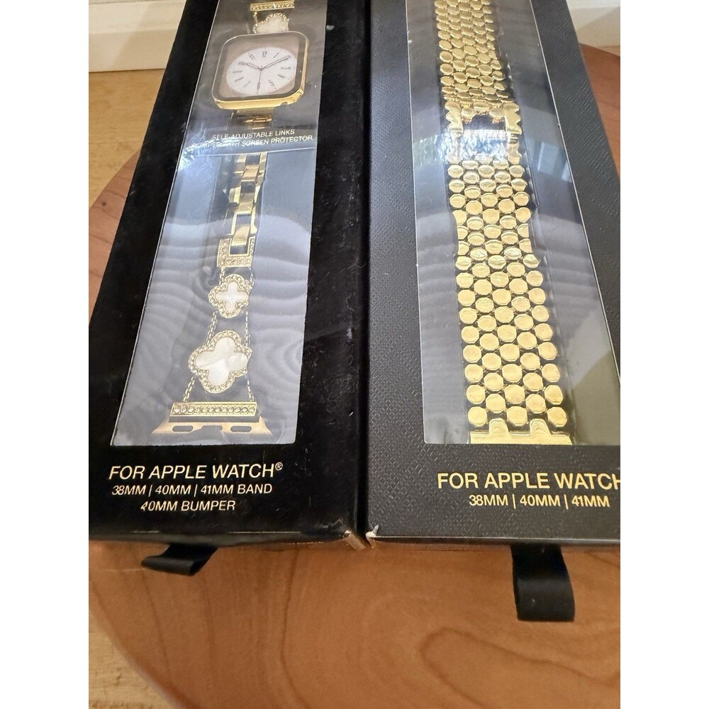 BCBG BCBGMAXAZRIA Apple Watch Bands Lot of 2 Gold 38mm 40mm 41mm Open Box - Picture 6 of 9